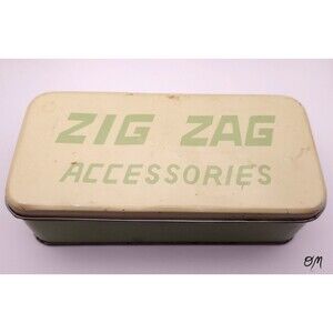 Zig Zag Vintage Accessories Light Green Hinged Metal Sewing Box